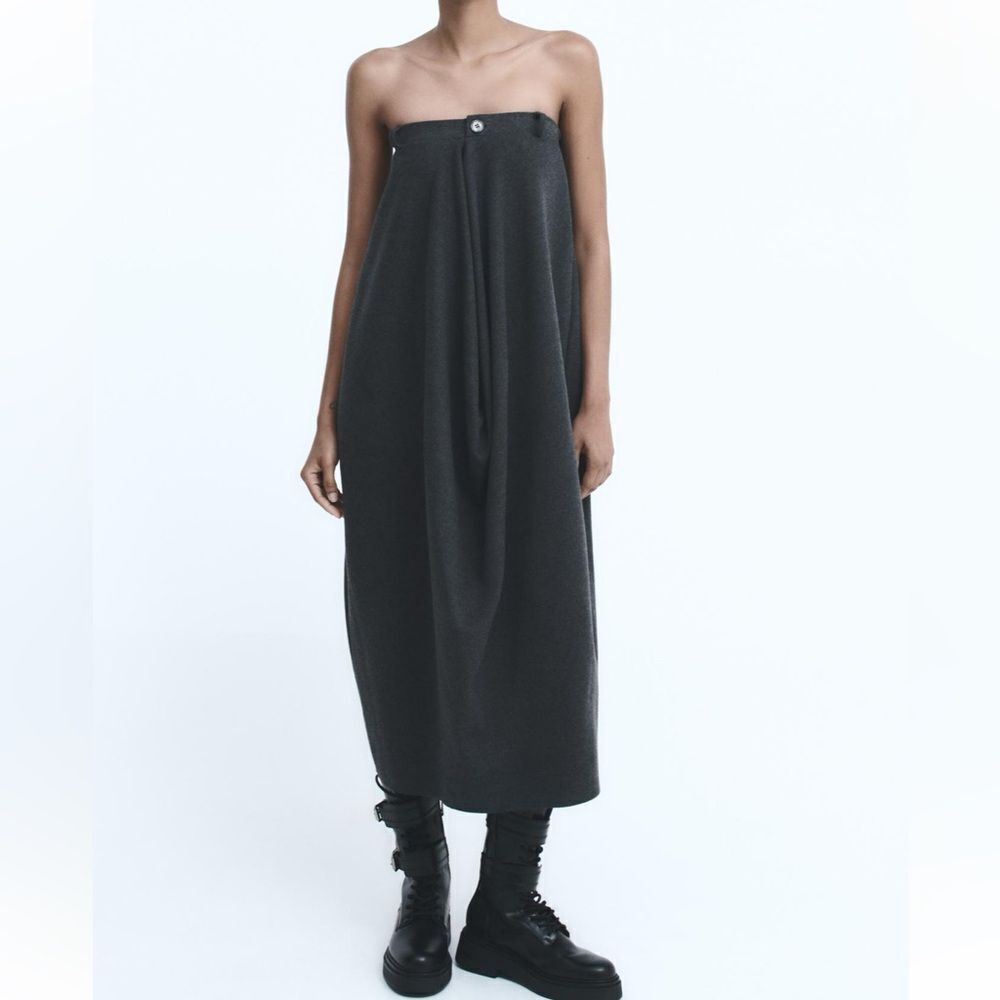 Zara Ruched strapless dress